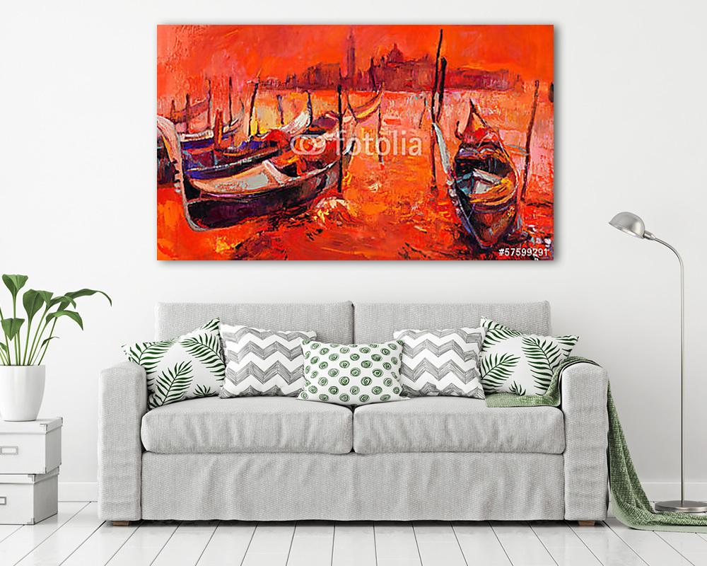 Vörös naplemente Velencében (vászonkép) - vászonkép, falikép otthonra és irodába
