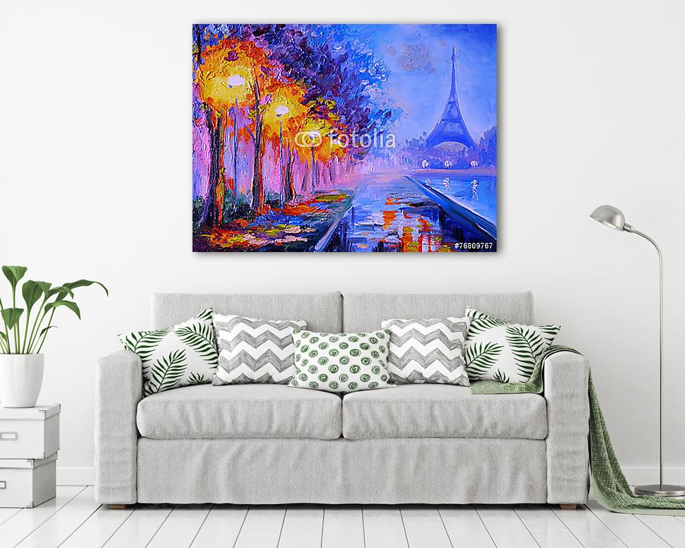 Eiffel-torony este (olajfestmény reprodukció) - vászonkép, falikép vásárlás Eiffel-torony este (olajfestmény reprodukció) (vászonkép) - vászonkép, falikép otthonra és irodába