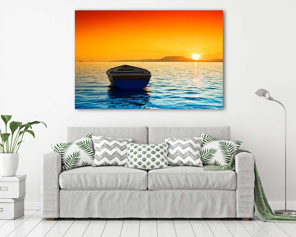 Balatoni naplemente a Badacsonynál - vászonkép, falikép vásárlás Balatoni naplemente a Badacsonynál (poszter) - vászonkép, falikép otthonra és irodába