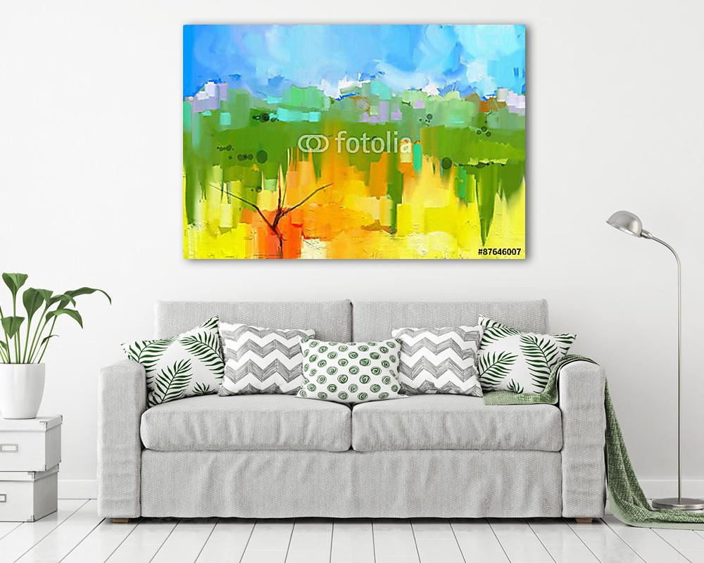 Absztrakt színes tájkép (olajfestmény reprodukció) - vászonkép, falikép vásárlás Absztrakt színes tájkép (olajfestmény reprodukció) (bögre) - vászonkép, falikép otthonra és irodába