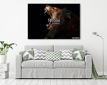 Az oroszlán digitális fraktális kialakítása (vászonkép) - vászonkép, falikép otthonra és irodába
