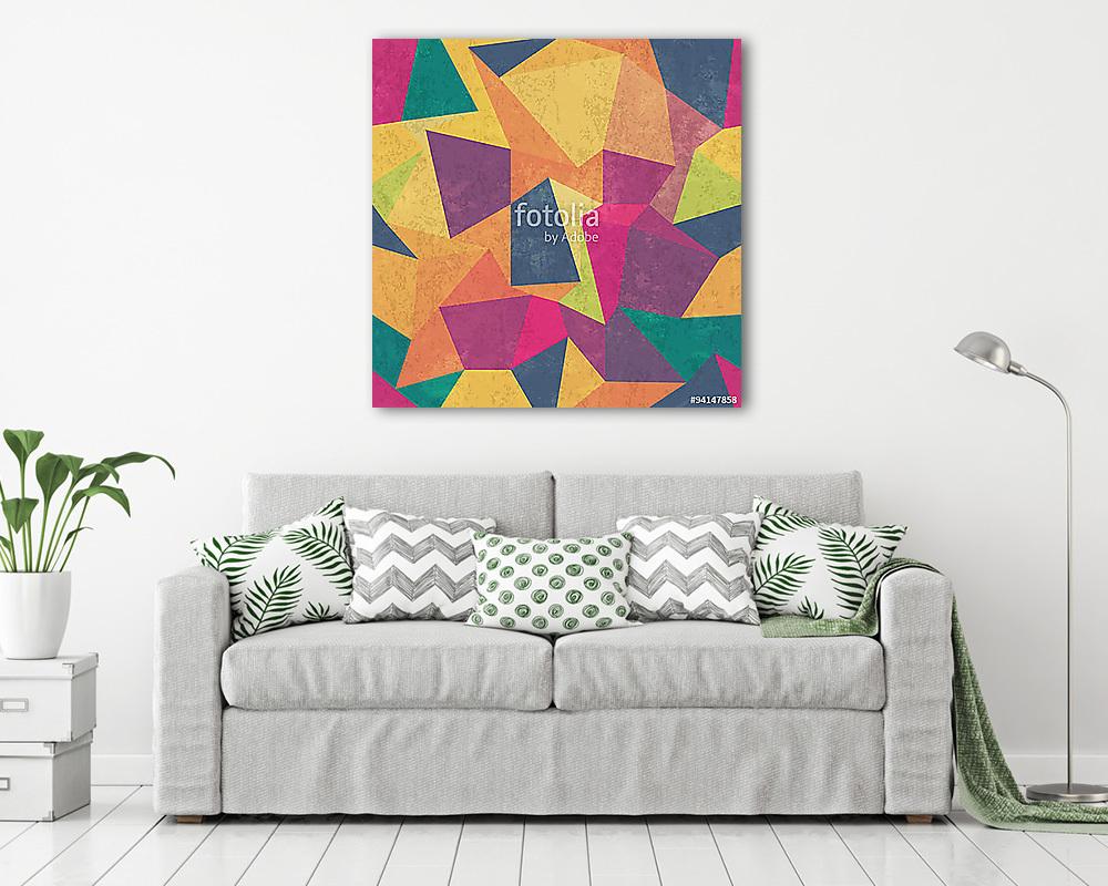 Háromszögmintázat. Színes, grunge és zökkenőmentes. Grunge hatás - vászonkép, falikép vásárlás Háromszögmintázat. Színes, grunge és zökkenőmentes. Grunge hatás (vászonkép) - vászonkép, falikép otthonra és irodába