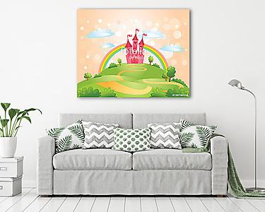 Rózsaszín kastély. (vászonkép) - vászonkép, falikép otthonra és irodába
