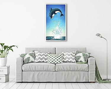 Delfin a magasban (vászonkép) - vászonkép, falikép otthonra és irodába