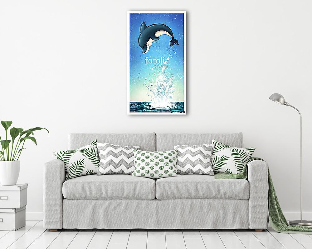 Delfin a magasban - vászonkép, falikép vásárlás Delfin a magasban (vászonkép) - vászonkép, falikép otthonra és irodába