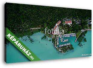 Balatoni vitorláskikötő (légifelvétel) - vászonkép 3D látványterv