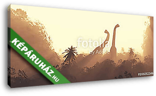 Brachiosaurus sziluettek - vászonkép 3D látványterv