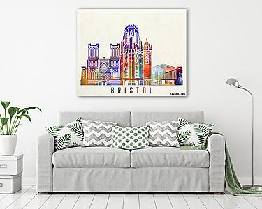 Bristol landmarks watercolor poster (vászonkép) - vászonkép, falikép otthonra és irodába