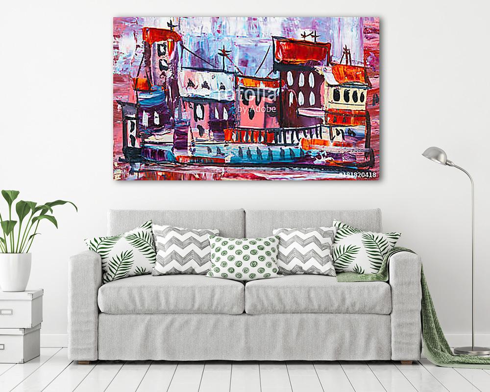 Absztrakt város épületek (olajfestmény reprodukció) - vászonkép, falikép vásárlás Absztrakt város épületek (olajfestmény reprodukció) (fotótapéta) - vászonkép, falikép otthonra és irodába