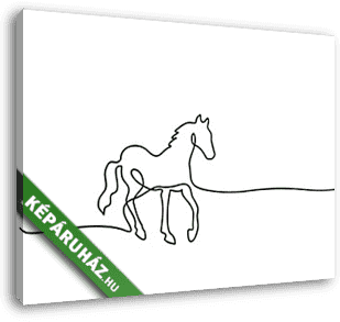 Ló a távolban (vonalrajz, line art) - vászonkép 3D látványterv