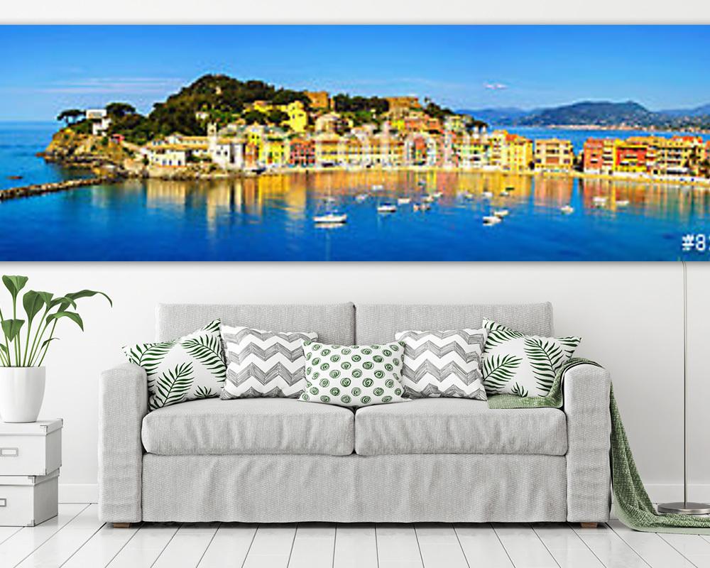 Sestri Levante, csendes öböl tenger és strand panoráma. Liguria, - vászonkép, falikép vásárlás Sestri Levante, csendes öböl tenger és strand panoráma. Liguria, (bögre) - vászonkép, falikép otthonra és irodába