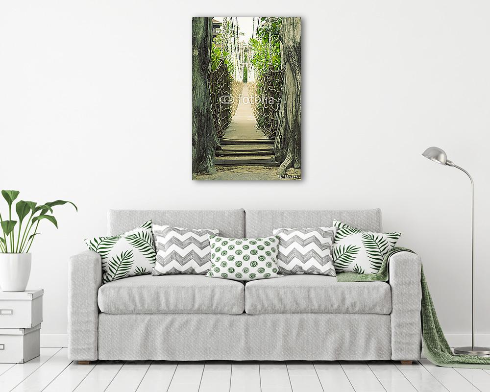 fából készült kötélhíd (vászonkép) - vászonkép, falikép otthonra és irodába