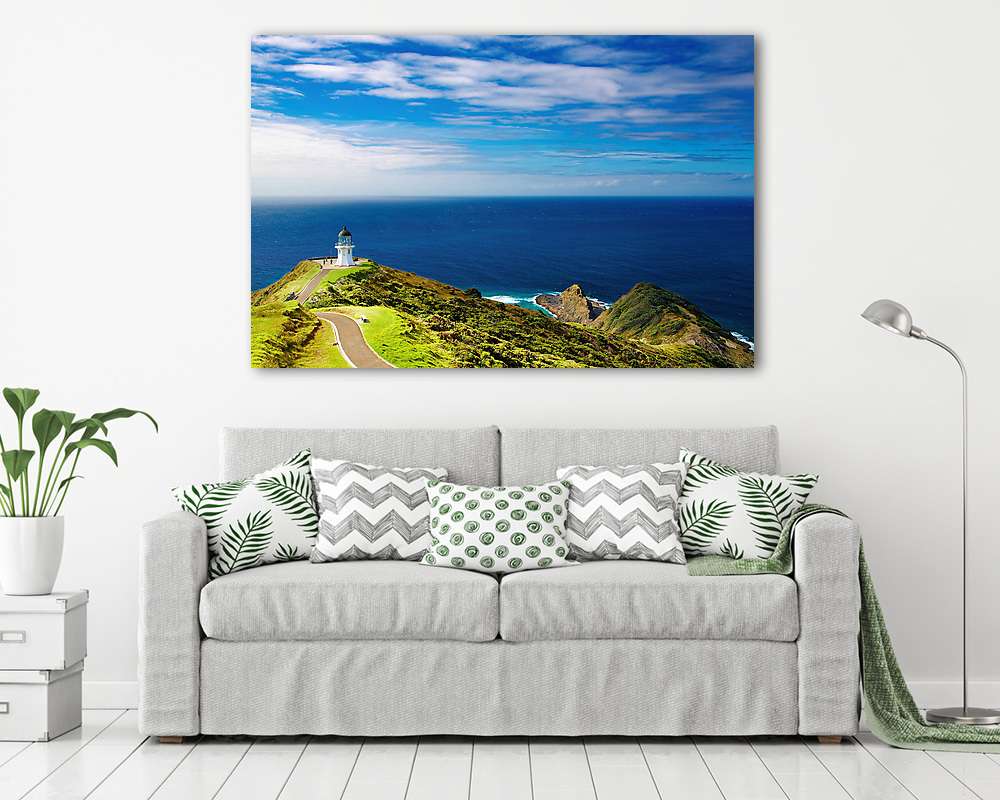 Cape Reinga világítótorony, Új-Zéland - vászonkép, falikép vásárlás Cape Reinga világítótorony, Új-Zéland (vászonkép) - vászonkép, falikép otthonra és irodába