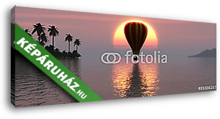 Trópusi naplemente - vászonkép 3D látványterv