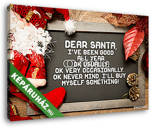 Blackboard egy karácsonyi Vicces szöveg egy fogalmi kép - vászonkép 3D látványterv