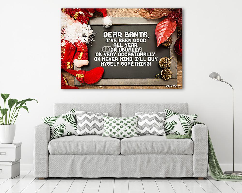 Blackboard egy karácsonyi Vicces szöveg egy fogalmi kép (vászonkép) - vászonkép, falikép otthonra és irodába
