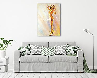 Meztelen nő (olajfestmény reprodukció) (vászonkép) - vászonkép, falikép otthonra és irodába