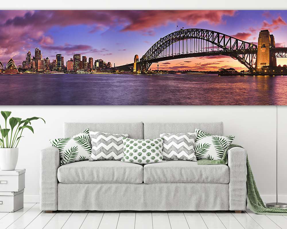 Városrészlet híddal (vászonkép) - vászonkép, falikép otthonra és irodába