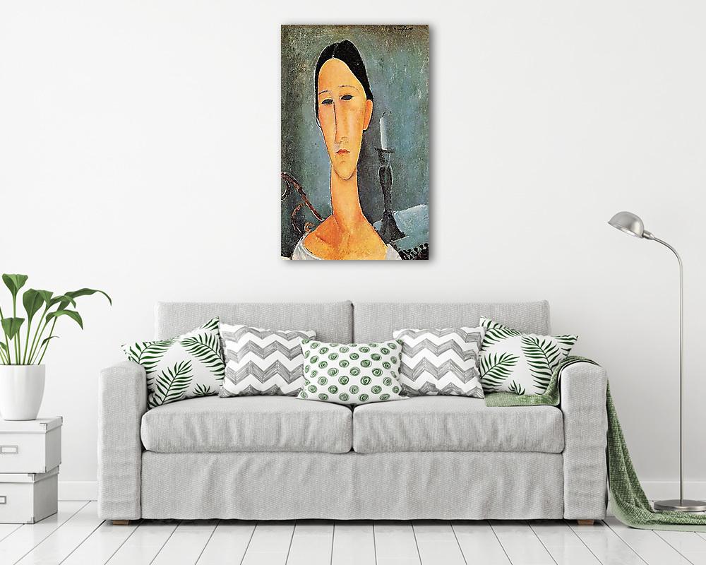 Anna Zborowska portréja gyertyával - vászonkép, falikép vásárlás Anna Zborowska portréja gyertyával (többrészes kép) - vászonkép, falikép otthonra és irodába