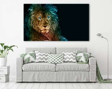 Fantasy digital art of a lion (vászonkép) - vászonkép, falikép otthonra és irodába