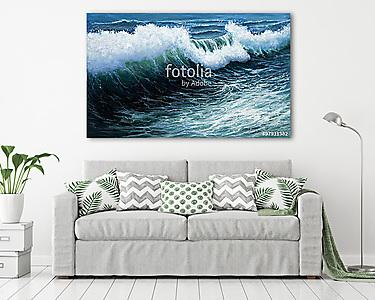 Erős tengeri hullám (olajfestmény reprodukció) (vászonkép) - vászonkép, falikép otthonra és irodába