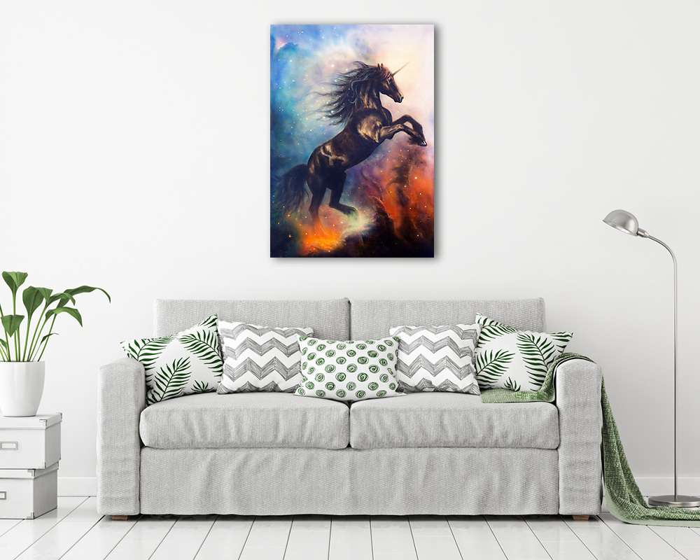 A Fekete unikornis (vászonkép) - vászonkép, falikép otthonra és irodába