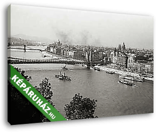 Kilátás az Erzsébet híd és a Bazilika felé (1939) - vászonkép 3D látványterv