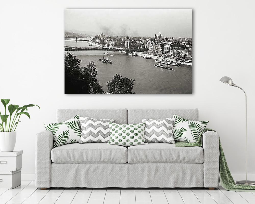 Kilátás az Erzsébet híd és a Bazilika felé (1939) (bögre) - vászonkép, falikép otthonra és irodába