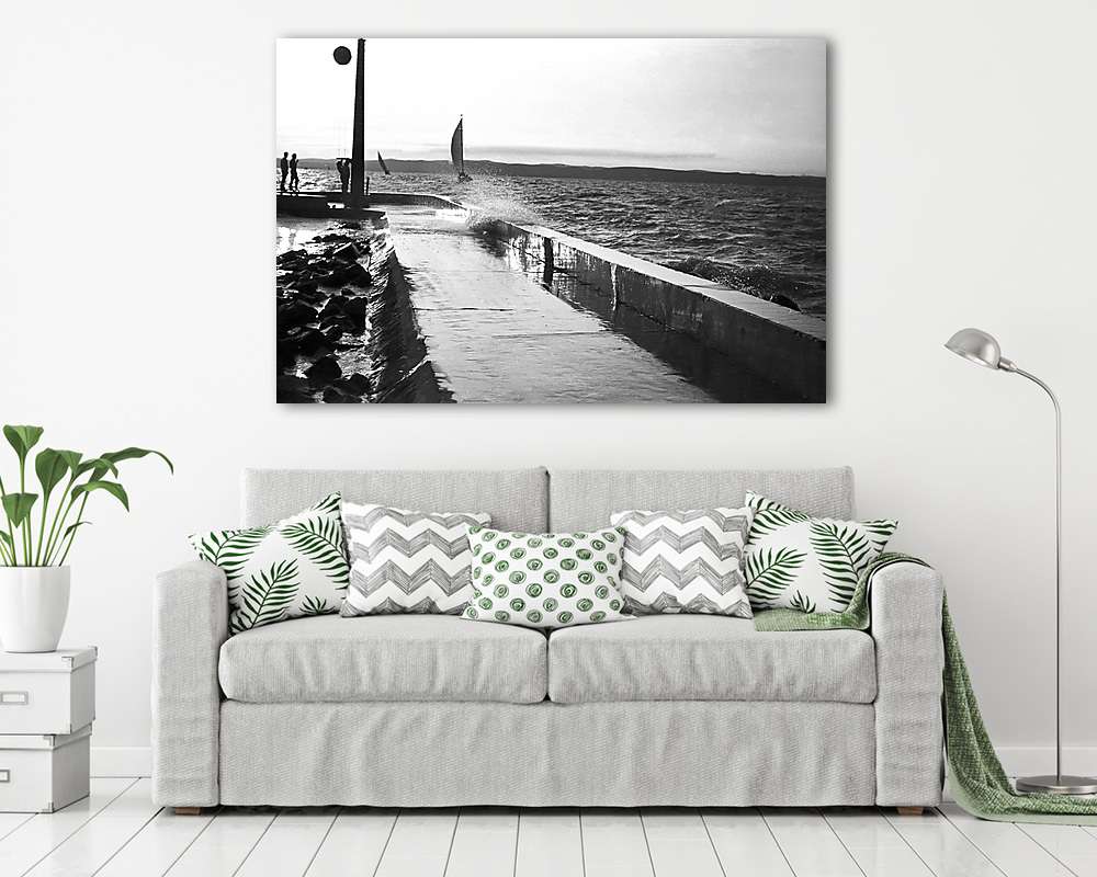 Siófoki móló (1965) (vászonkép) - vászonkép, falikép otthonra és irodába