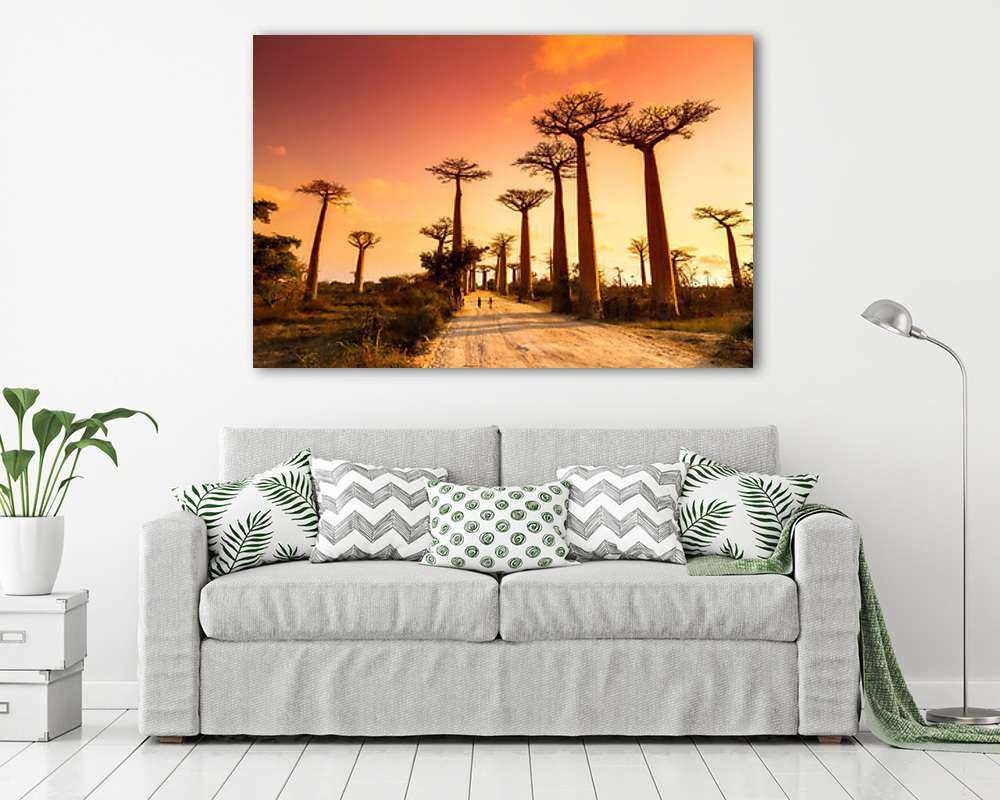 Majomkenyérfa-sugárút, Madagaszkár (vászonkép) - vászonkép, falikép otthonra és irodába