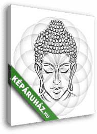 Buddha fej illusztráció - vászonkép 3D látványterv