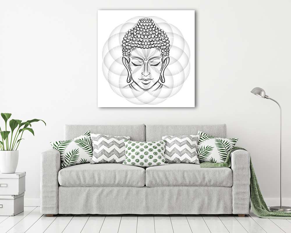 Buddha fej illusztráció - vászonkép, falikép vásárlás Buddha fej illusztráció (vászonkép) - vászonkép, falikép otthonra és irodába