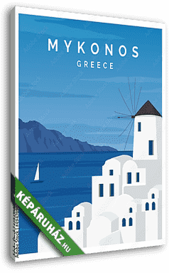 Mykonos poszter - vászonkép 3D látványterv