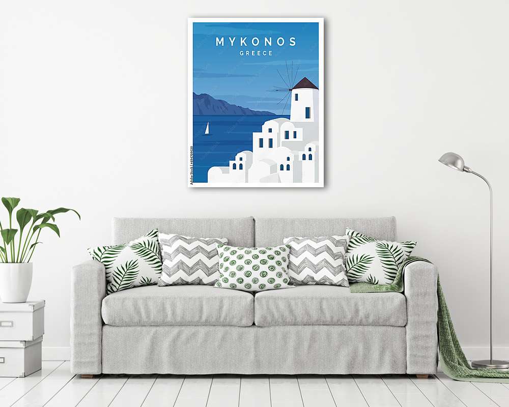Mykonos poszter (vászonkép) - vászonkép, falikép otthonra és irodába