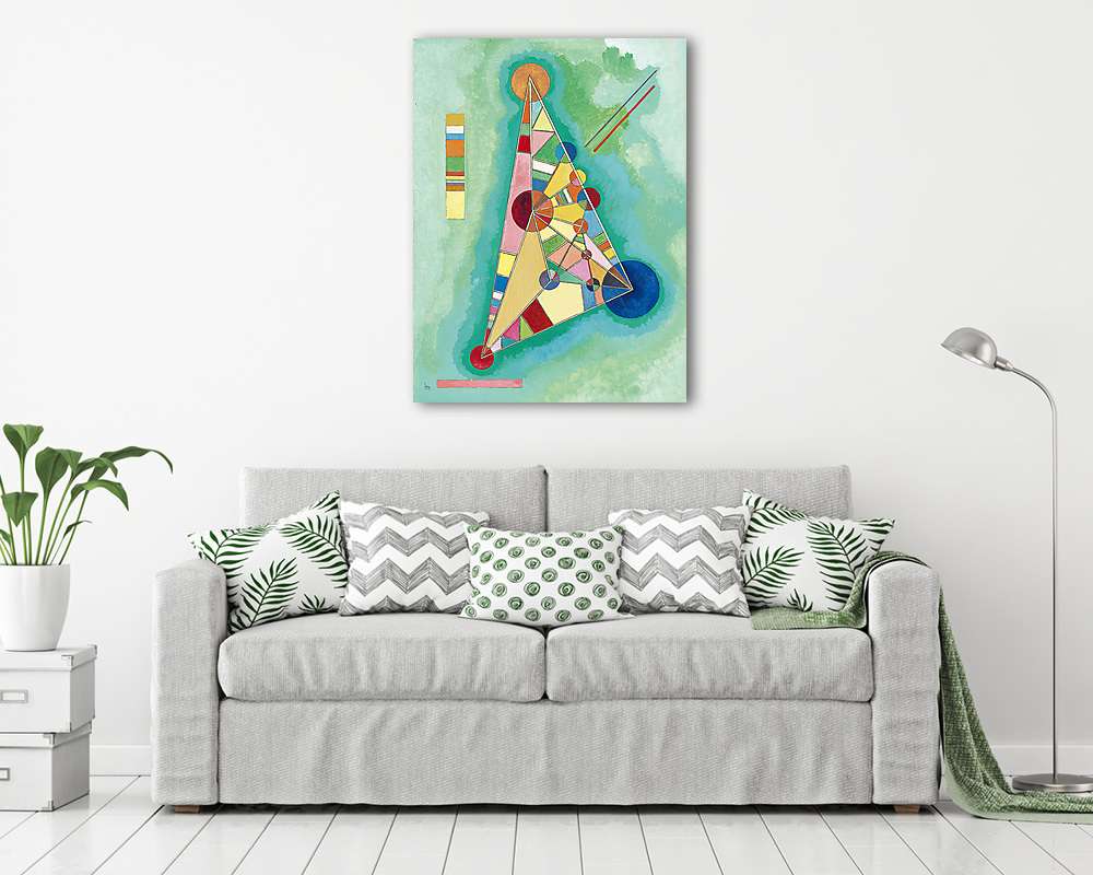 Színes formák háromszögben (poszter) - vászonkép, falikép otthonra és irodába