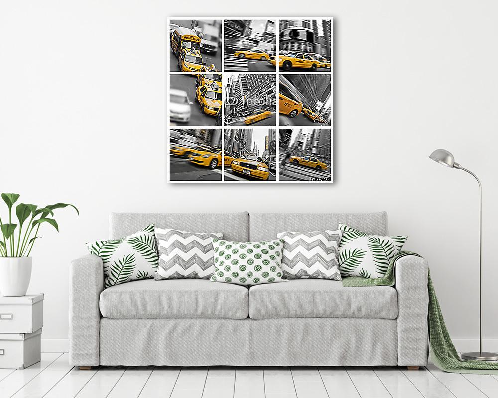 Taxi Kollázs New York - vászonkép, falikép vásárlás Taxi Kollázs New York (bögre) - vászonkép, falikép otthonra és irodába