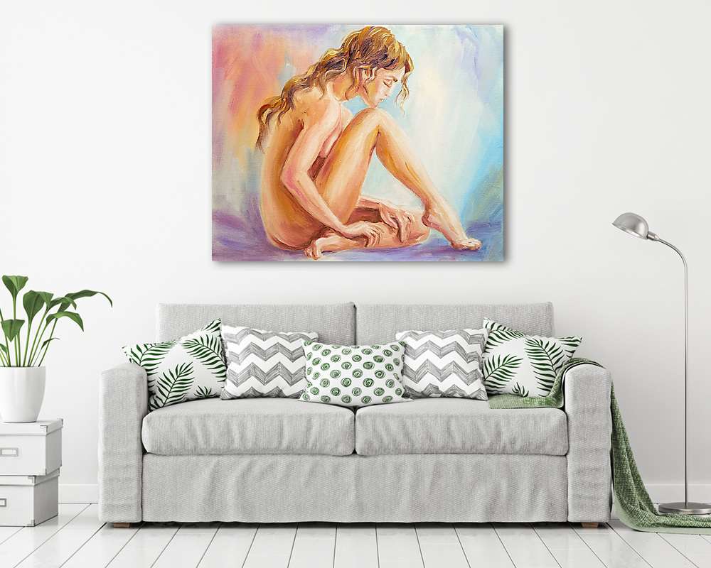 Gyönyörű nő akt (olajfestmény reprodukció) - vászonkép, falikép vásárlás Gyönyörű nő akt (olajfestmény reprodukció) (vászonkép) - vászonkép, falikép otthonra és irodába