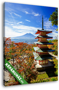 Mt. Fuji a Chureito Pagoda, Fujiyoshida, Japán - vászonkép 3D látványterv