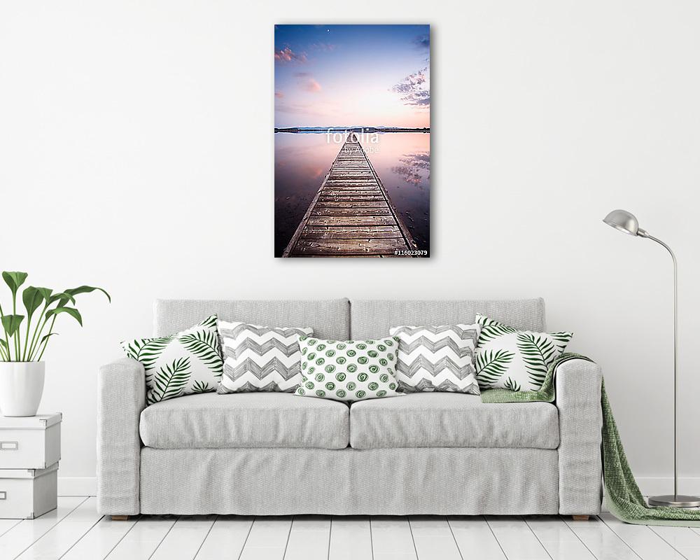 Pólusok a tónál, a naplementében tökéletes nyugodt da (vászonkép) - vászonkép, falikép otthonra és irodába