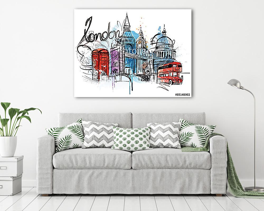 London City Sketch - vászonkép, falikép vásárlás London City Sketch (vászonkép) - vászonkép, falikép otthonra és irodába