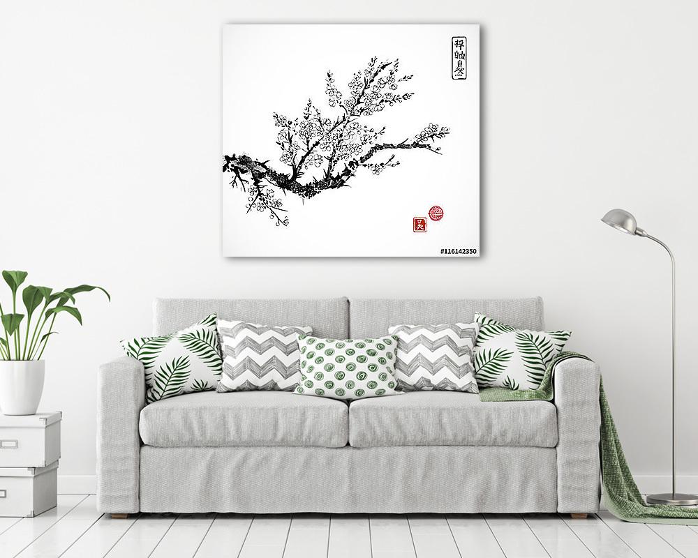 Keleti cseresznye ág virágosan fehér alapon. Sakura ha - vászonkép, falikép vásárlás Keleti cseresznye ág virágosan fehér alapon. Sakura ha (vászonkép) - vászonkép, falikép otthonra és irodába