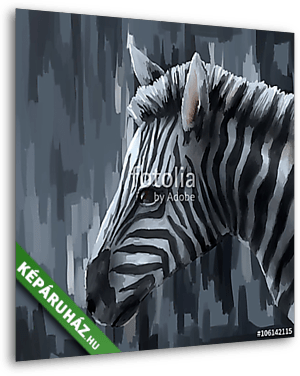 illusztráció digitális festészet állati zebra - vászonkép 3D látványterv