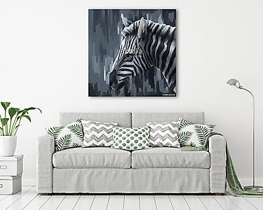 illusztráció digitális festészet állati zebra (vászonkép) - vászonkép, falikép otthonra és irodába