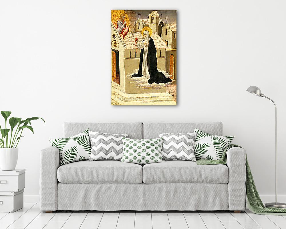 Szienai Katalin szívet cserél Jézussal (keretezett kép) - vászonkép, falikép otthonra és irodába