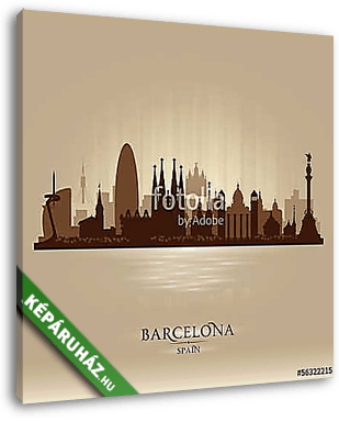 Barcelona Spain city skyline vector silhouette - vászonkép 3D látványterv