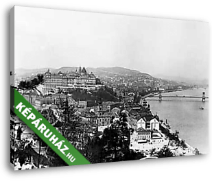 Kilátás a Gellérthegyről a Királyi Palota és a Széchenyi Lánchíd felé (1907) - vászonkép 3D látványterv