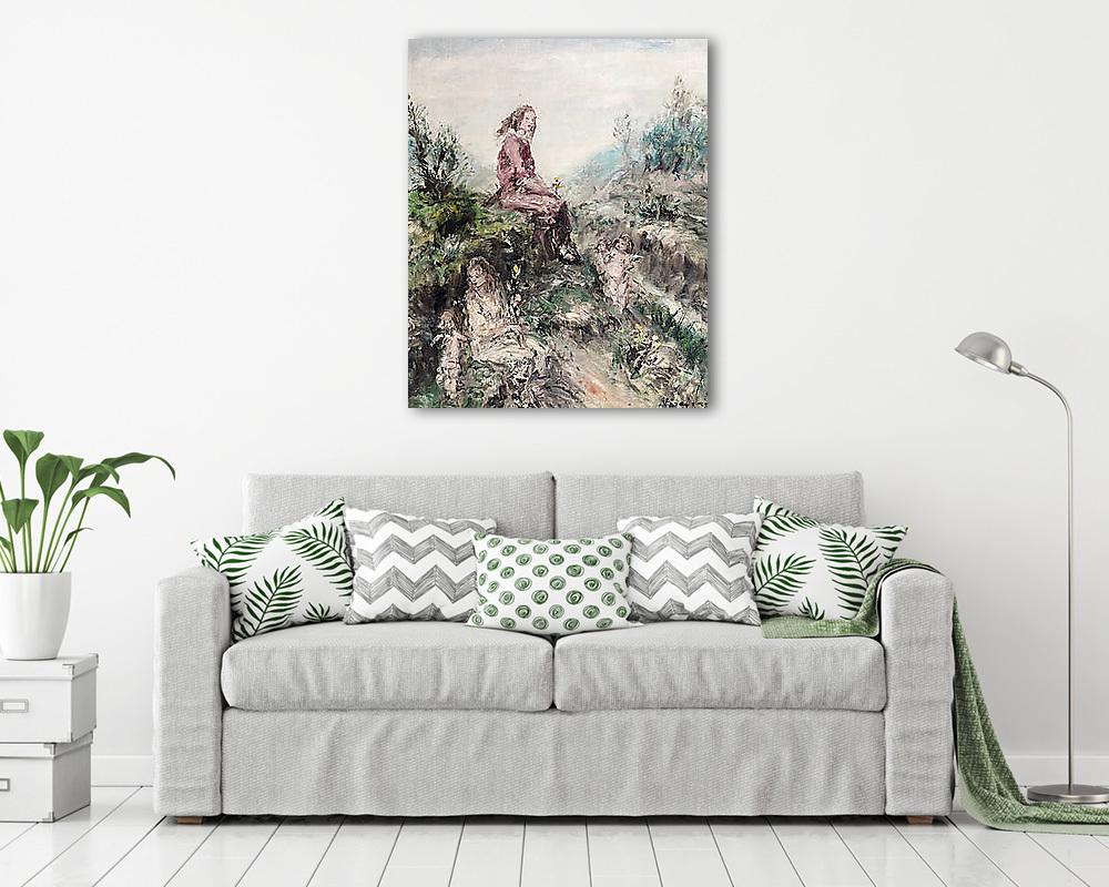 Virágszedő gyerekek - vászonkép, falikép vásárlás Virágszedő gyerekek (keretezett kép) - vászonkép, falikép otthonra és irodába