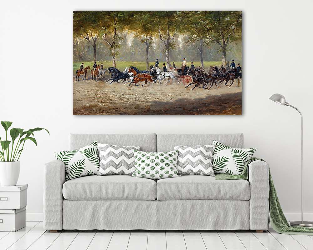 Lovaskocsi verseny (Színverzió 1) (poszter) - vászonkép, falikép otthonra és irodába