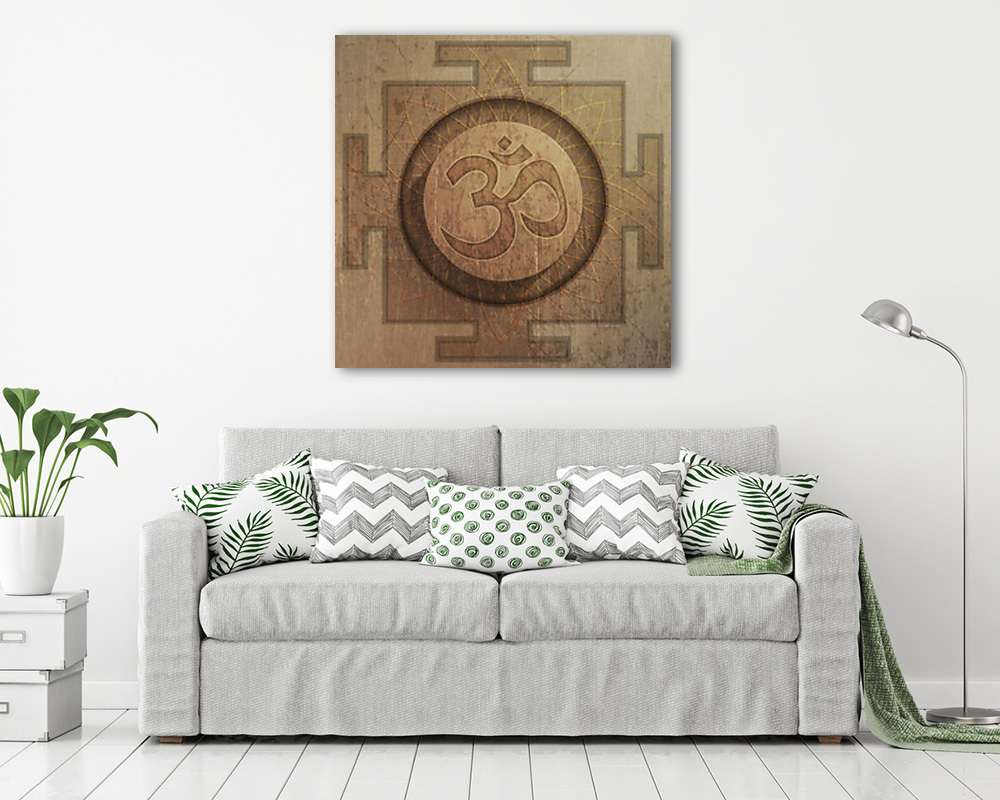 Barna OM szimbólum  (többrészes kép) - vászonkép, falikép otthonra és irodába