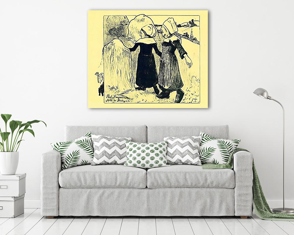 Bretoni asszonyok - Színverzió 1. (vászonkép) - vászonkép, falikép otthonra és irodába